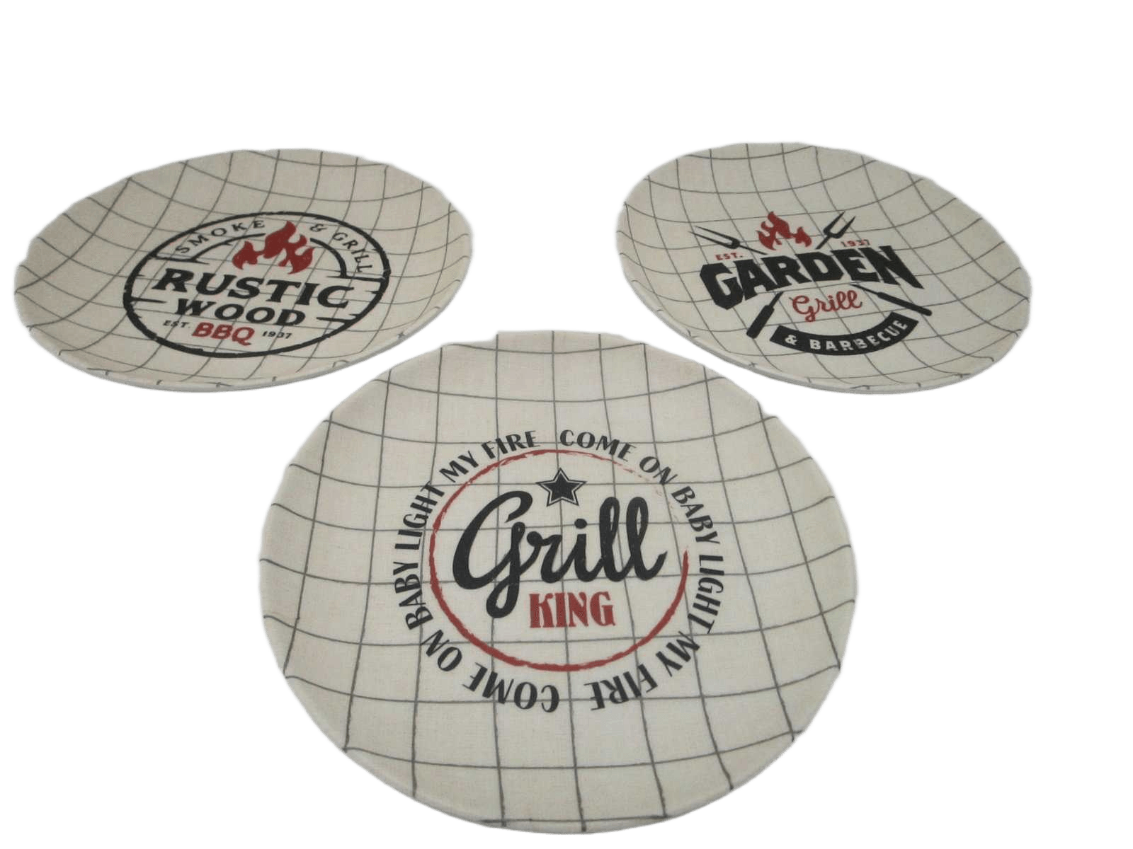 Plate Flat Melamine 20cm 3ass