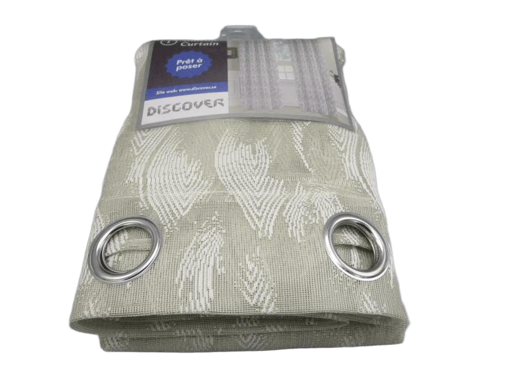 Curtain, 14 Rings Silver 100% Polyester, Gsm: 90g