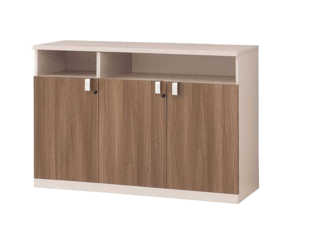Office Cabinet Low 2 Door 80x40x60 Cm Clr Light Walnut+soft White Ref 24d103l /1cl