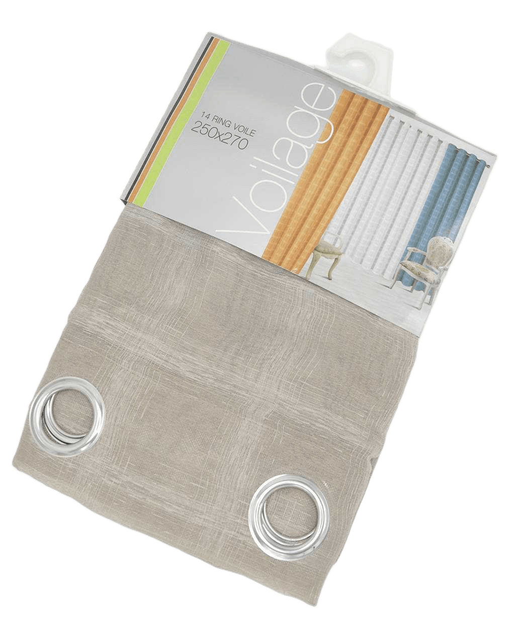 Curtain 250*270, Polyester14 Rings Silver 80gsm250*270light Brown