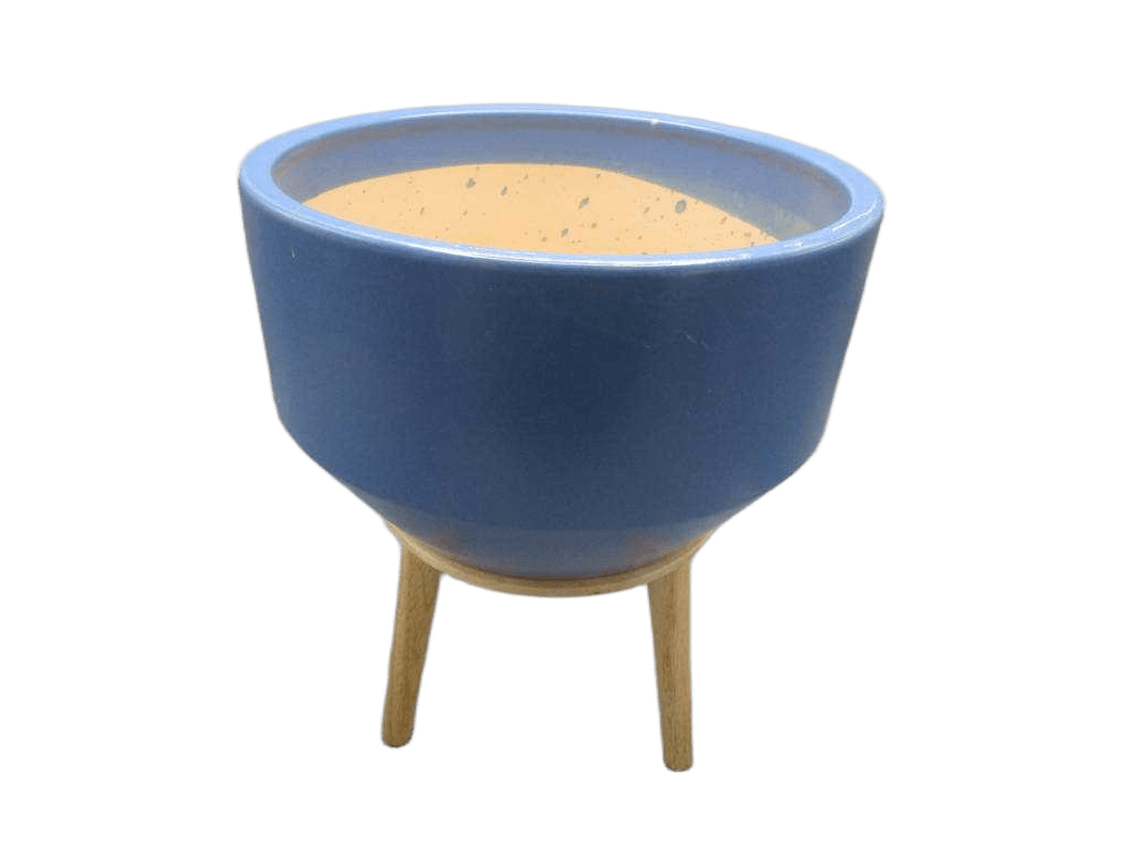 Pot 13'' With Wood Stand