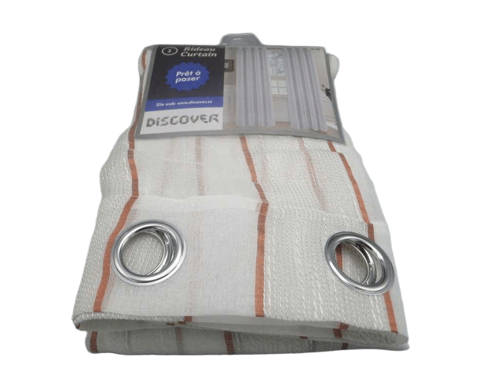 Curtain, 14 Rings Silver 100% Polyester, Gsm: 106g