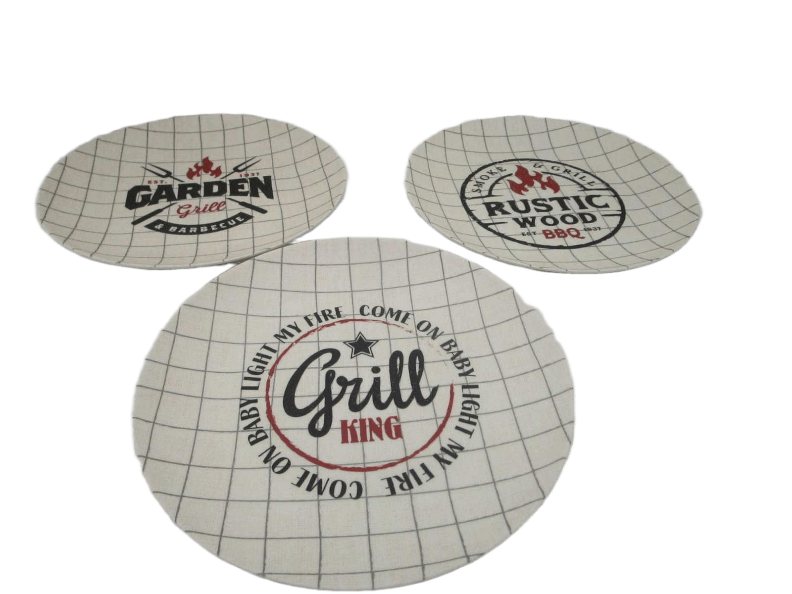Plate Flat Melamine 25cm 3ass