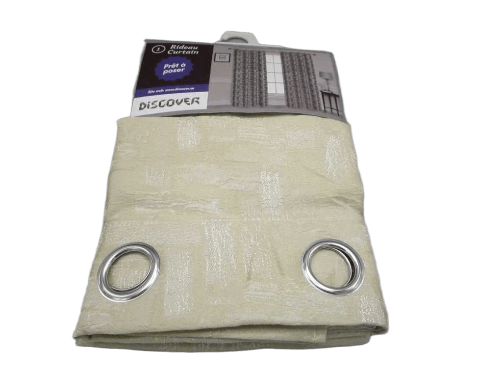 Curtain With 8 Round Rings Silver Brass 100% Polyester 160 Gsm