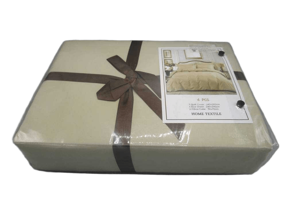 Quilt Cover 240x260, Bed Sheet 240x290, 2 Pillow Case 50x70, Beige 1cl=