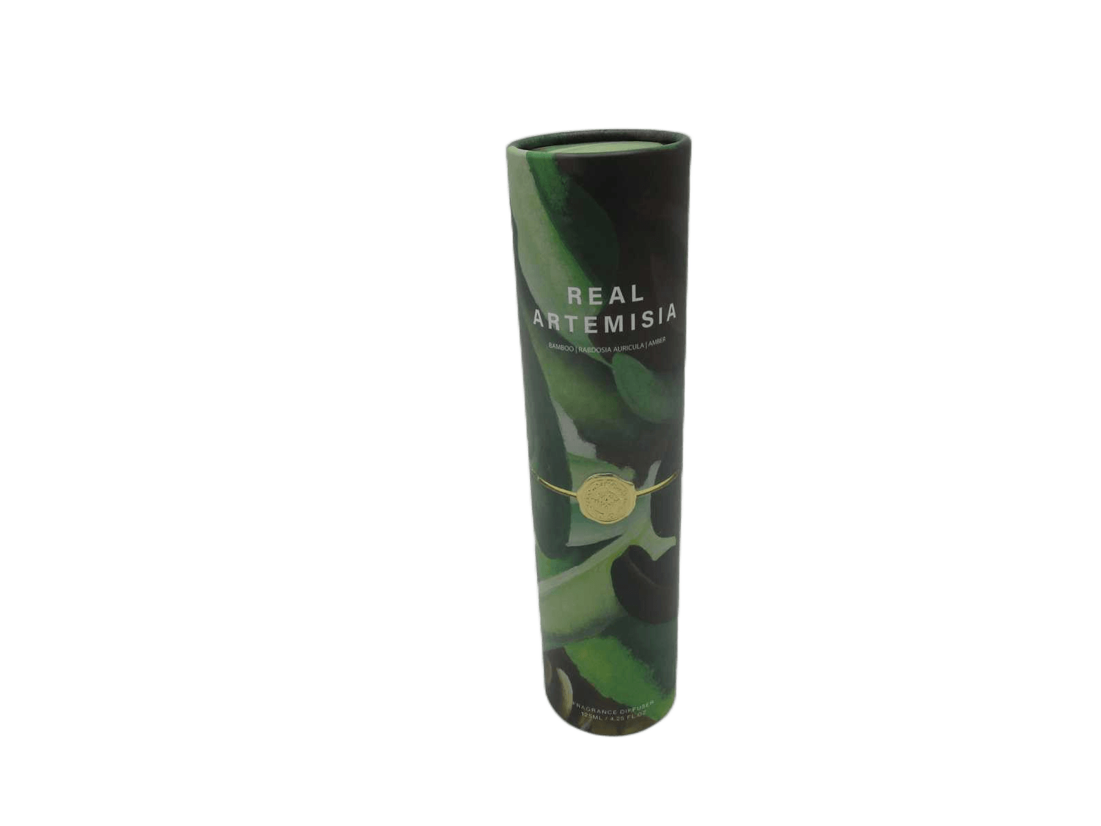 Diffuser 125ml Golden Label Diffuser Real Artemisia Colored Transparent Glass Bottle With Golden Label And Golden Lid,black Fiber Sticks Green125ml