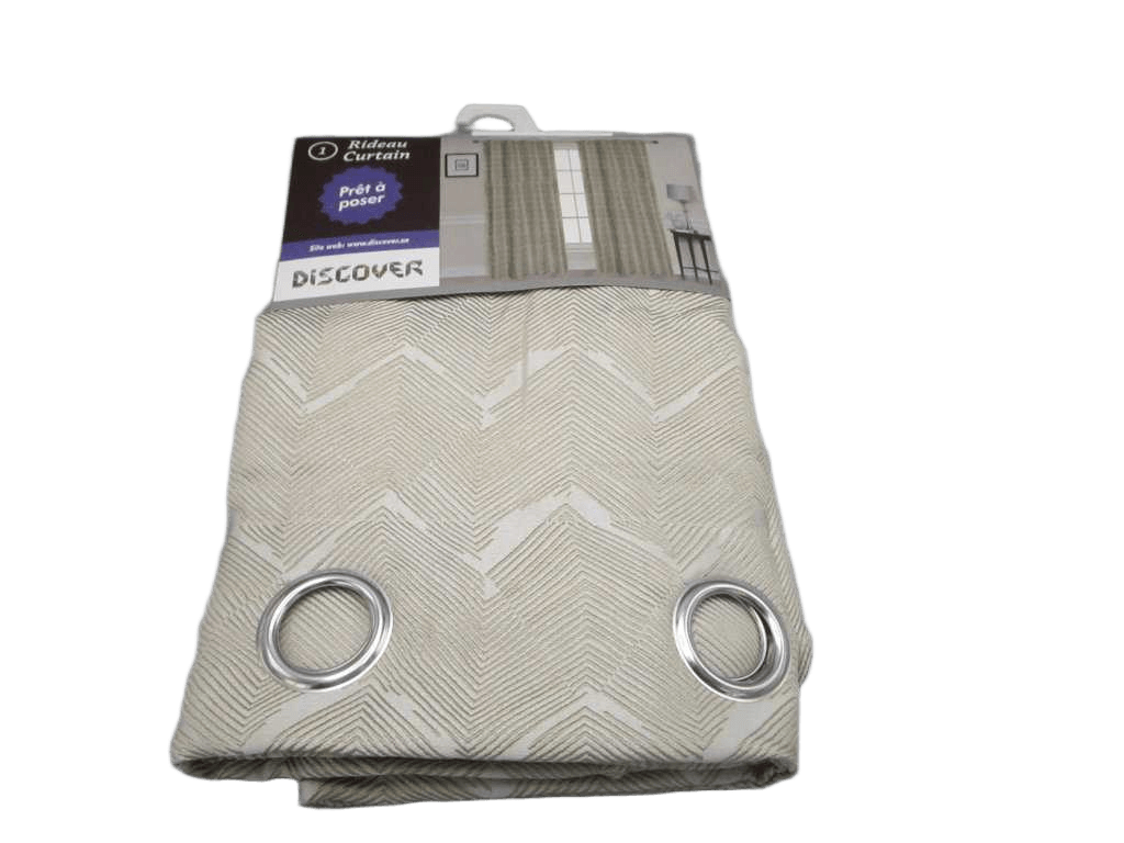 Curtain With 8 Round Rings Silver Brass 100% Polyester 160 Gsm