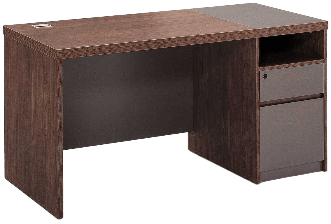 Office Table 140x70x75 Cm Clr Walnut,grey Ref 59mkb162 /2cl