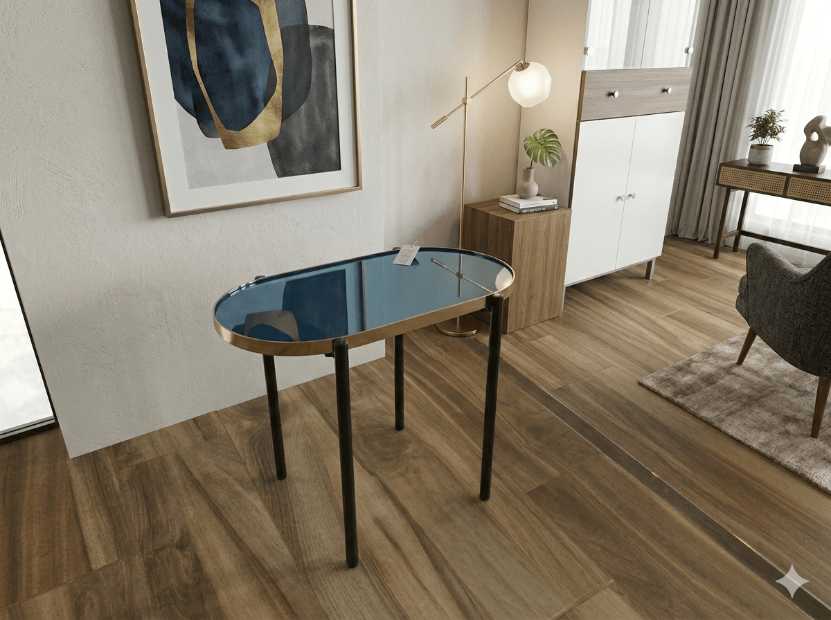 Coffee Table Kd Oval W Black Legs