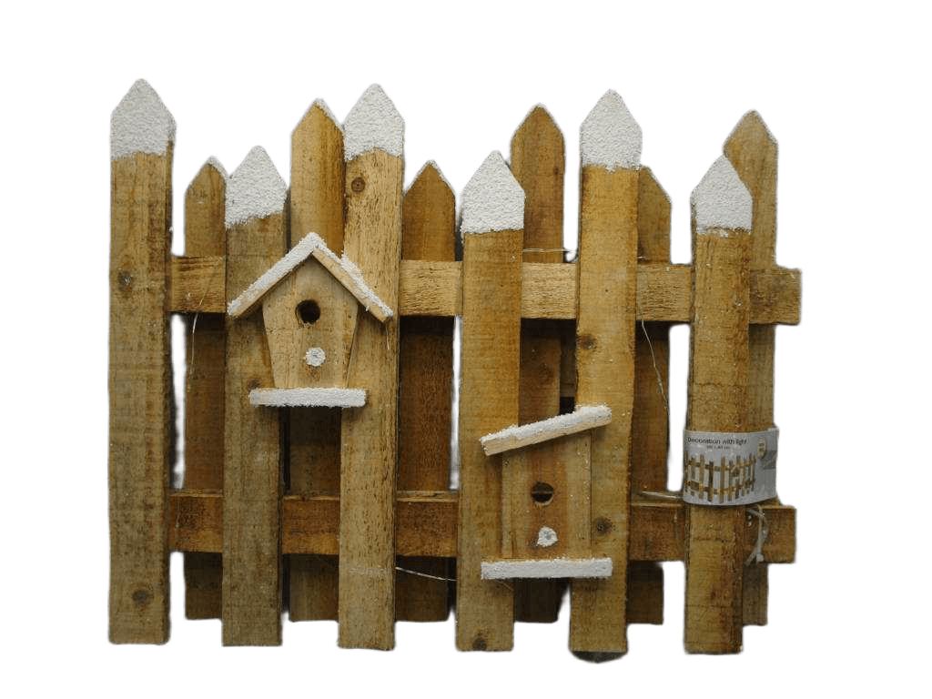 Christmas Fence With Led 98x40cm Brown 1cl=