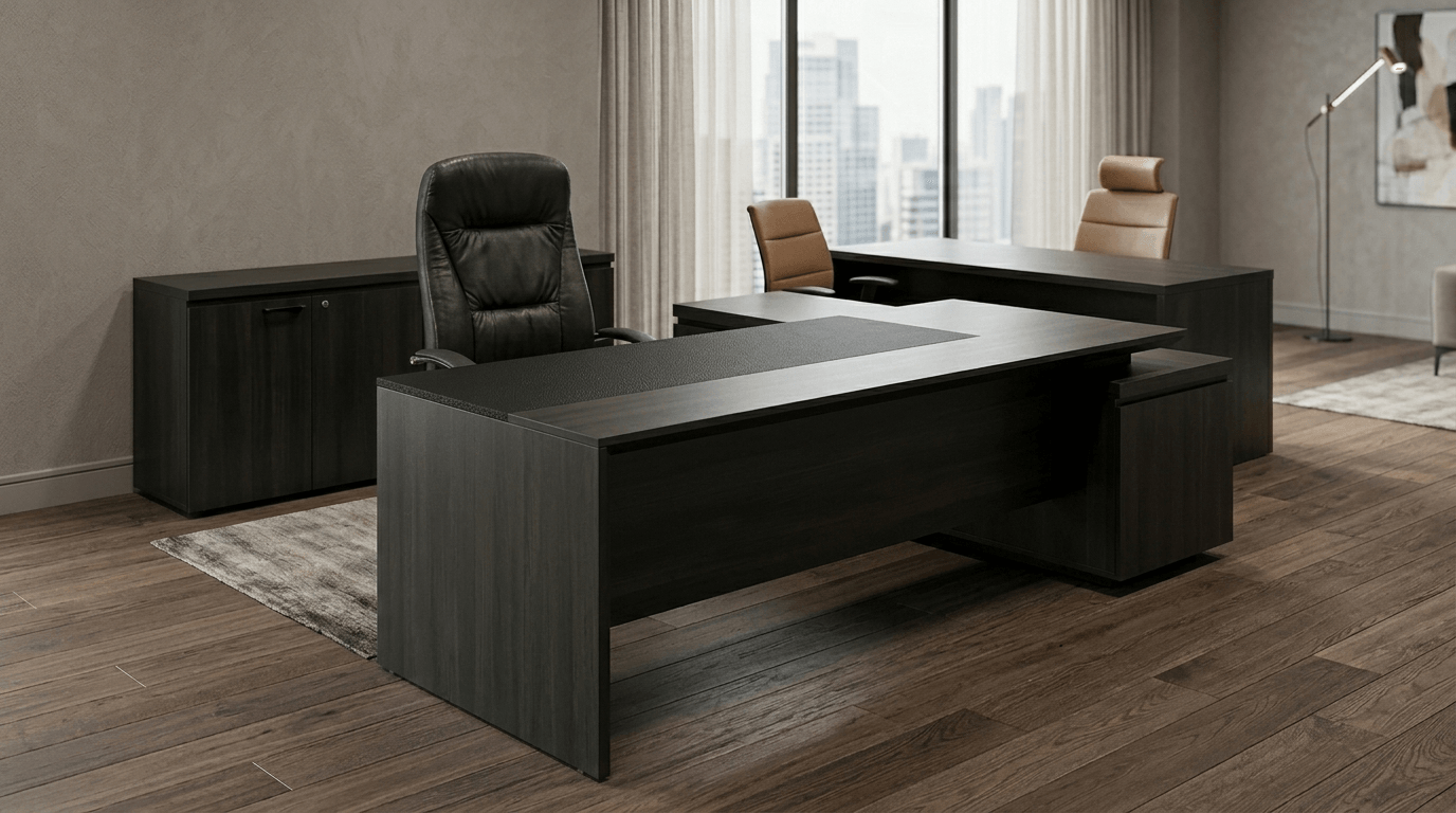 Desk 2.4 Exclusive Tablecoffee Oak + Carbon Greymelamine2400x1980x750