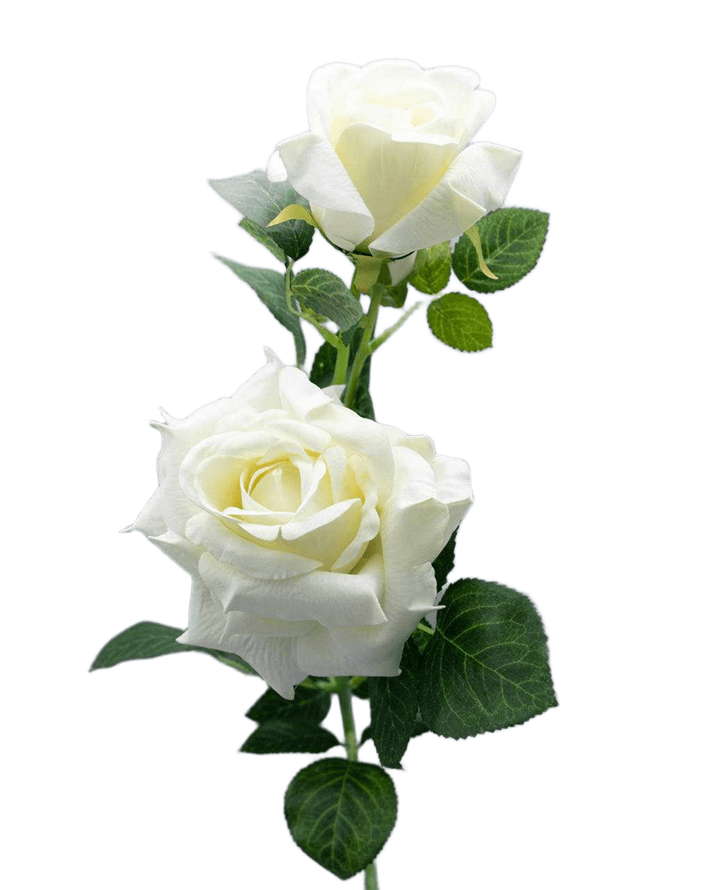 Artificial Flower Rose 3 Heads Velvet Big Rose White 90 Cm