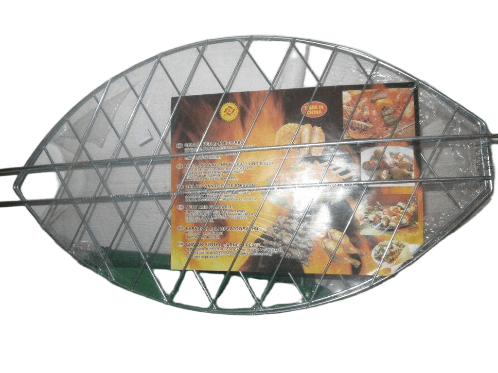 Metal Bbq Plate For Fish59*33*83 W Handle Silver