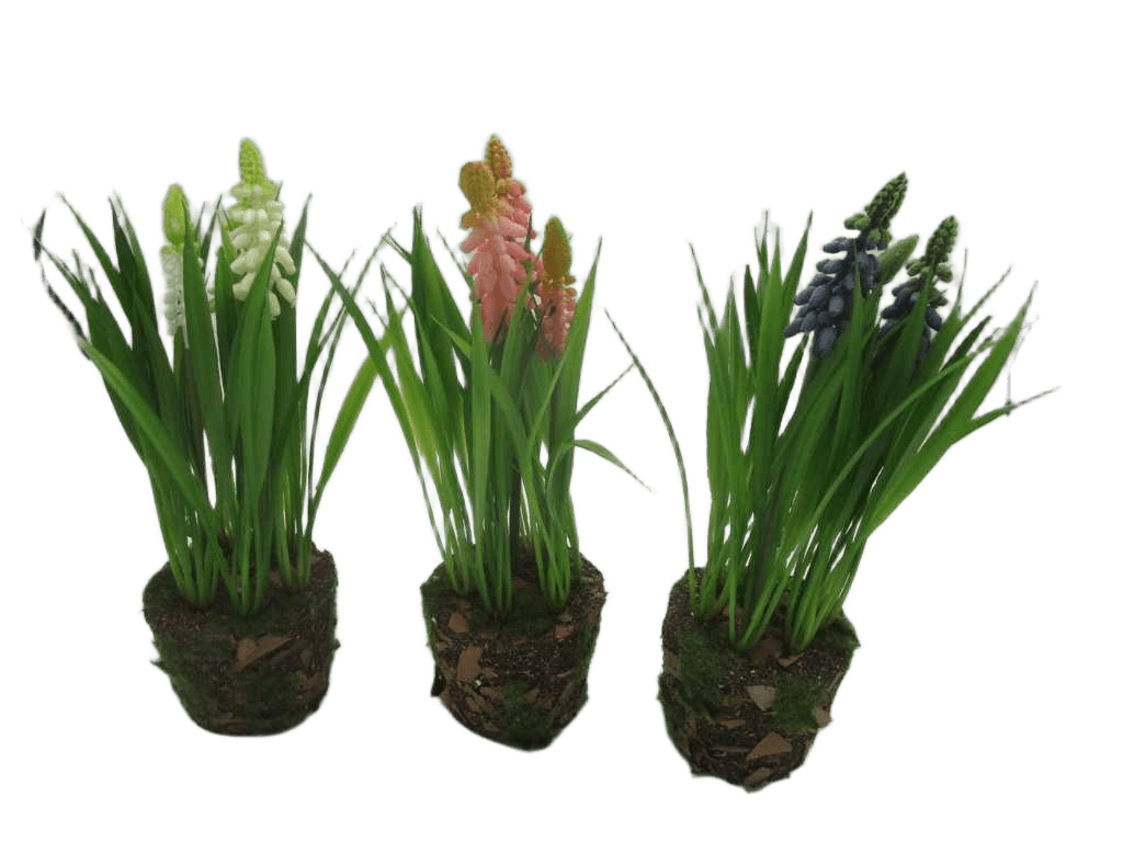Artificial 21cm Hyacinth X 3 Heads In Foam Base