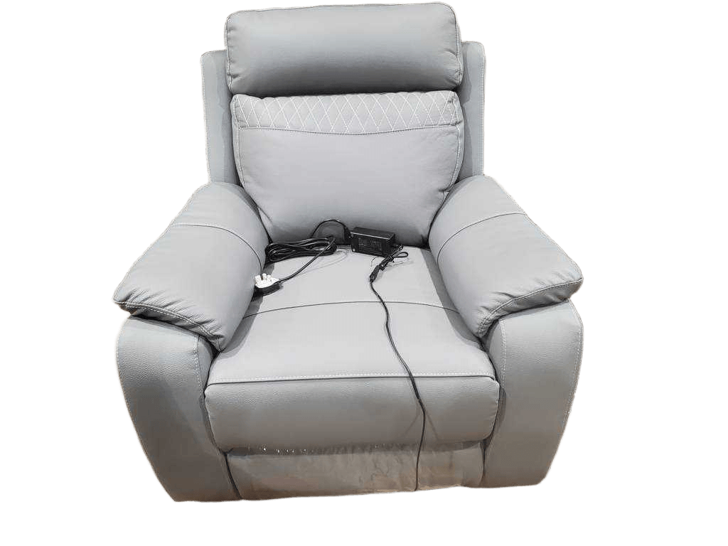 Chair Single With Electric Recliner Leather 862 Grey
