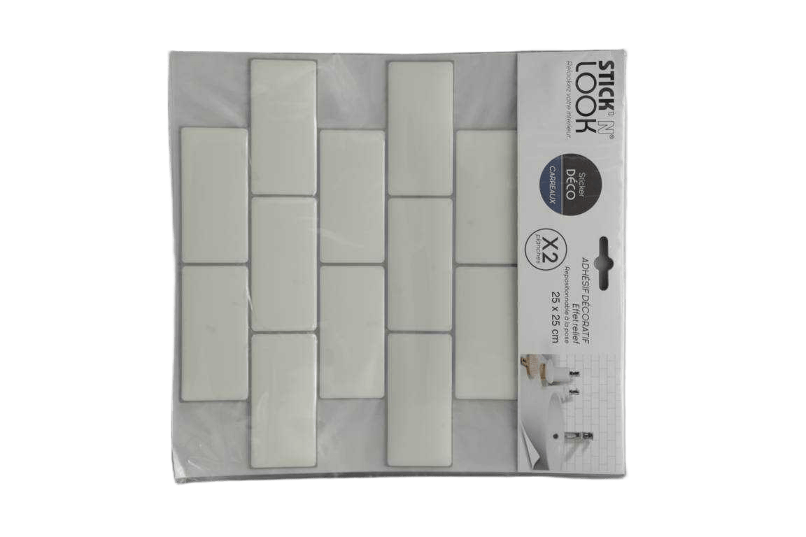 Sticker Square Brique Blanc X2