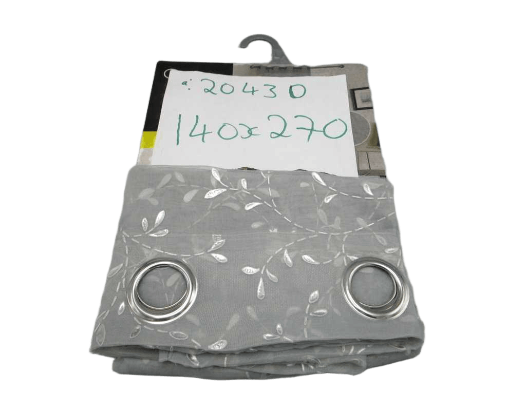 Curtain 8 Rings Cm Voile Silver Blue Print Gsm 50 60 Gr