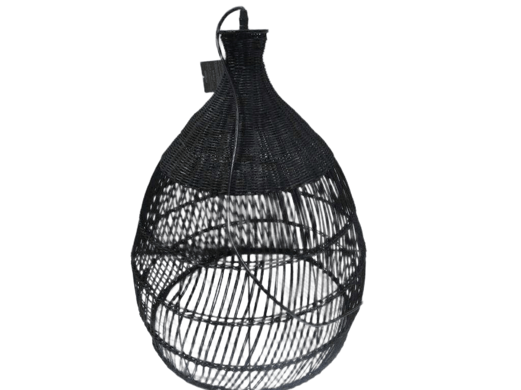 Lamp Ceiling Lea Blk Rtn Pdnt D49