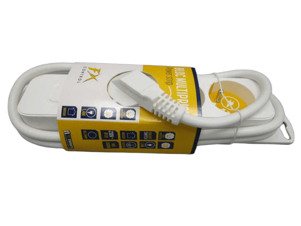 Power Socket 3way 140cm White