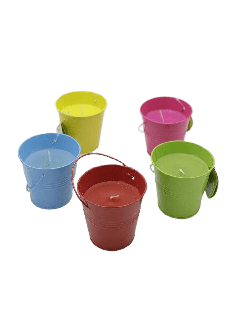Candle In Metal Bucket 5ass Cl