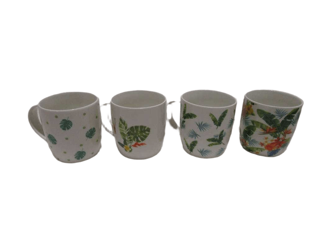 Mug Cup-Leaf 350cc4 Color Ass