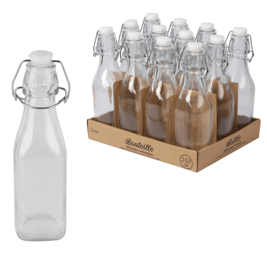 Jar Conservation - Les Minis - Glass Bottle With Clip Cap 250ml En Display