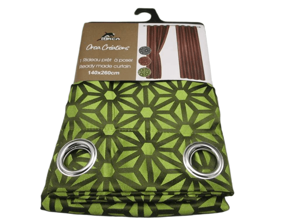 Curtain With 8 Rings Round Teal Matt 100% Polyester Gsm Pvc Packing
