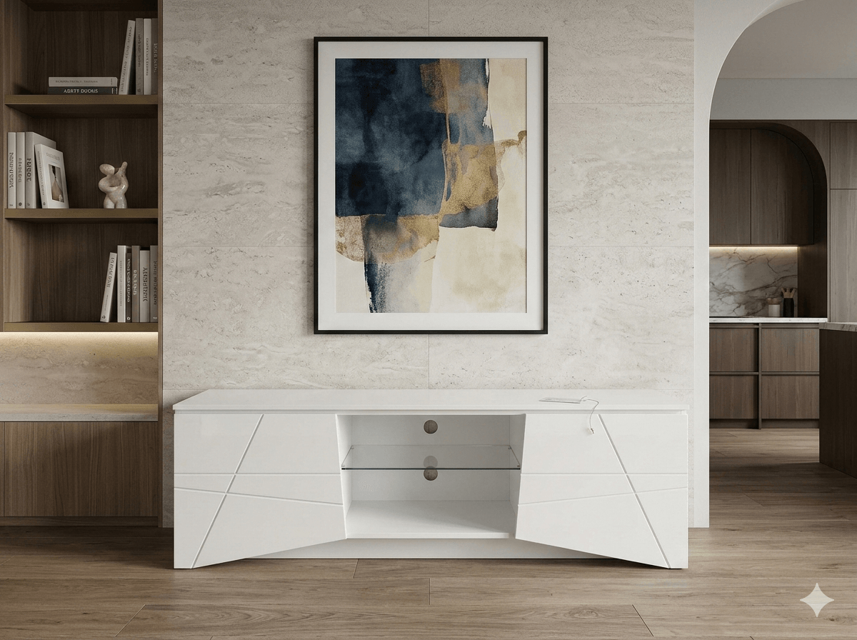 Tv Unit No Led White Mat/High Gloss