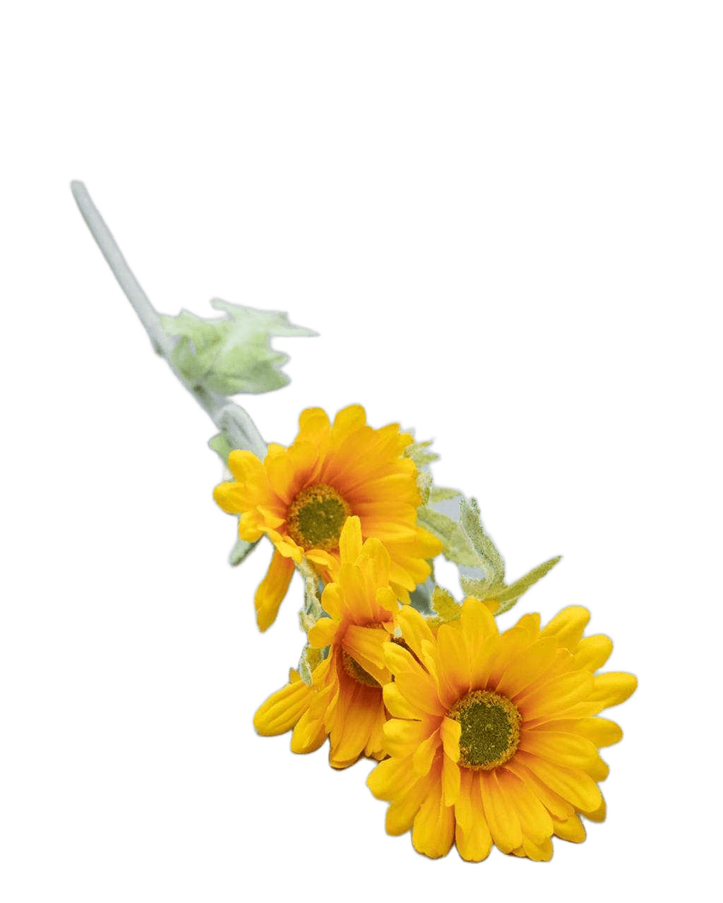 Artificial Gerbera X 3 Flowers Yellow 64 Cm