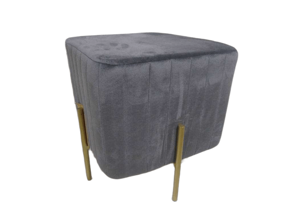 Pouf Gold Feet39*39*4353 Dark Grey 1cl=