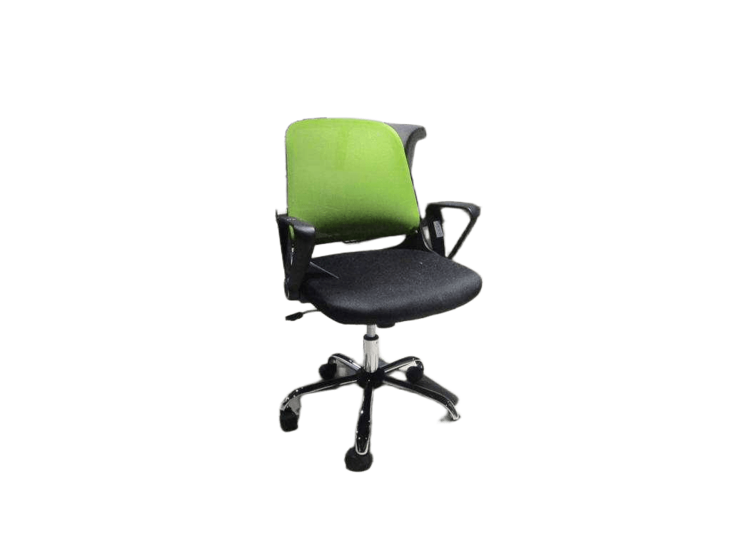 Office Chair Back:green Lff-57 Seat:black Lfps-41w58*d55*h88.5/96cmoffice Chair, Black Frame Low Back, Chrome Base