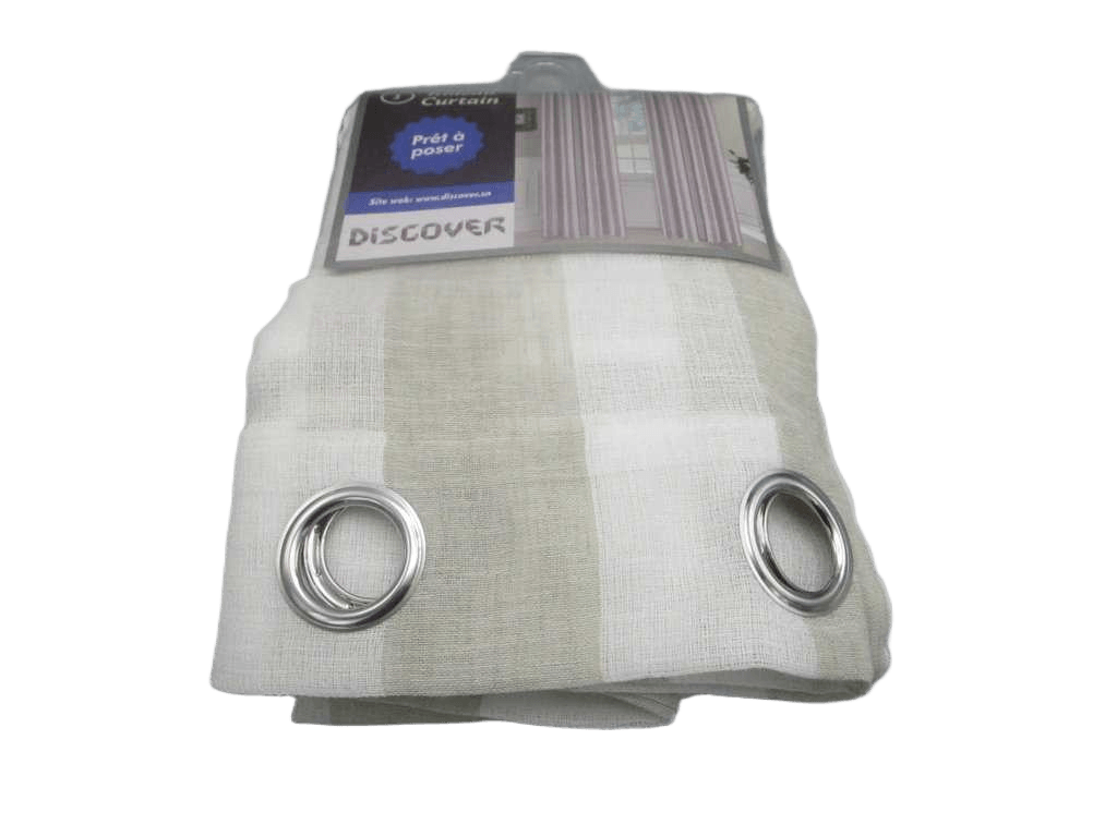 Curtain, 14 Rings Silver 100% Polyester, Gsm: 140g