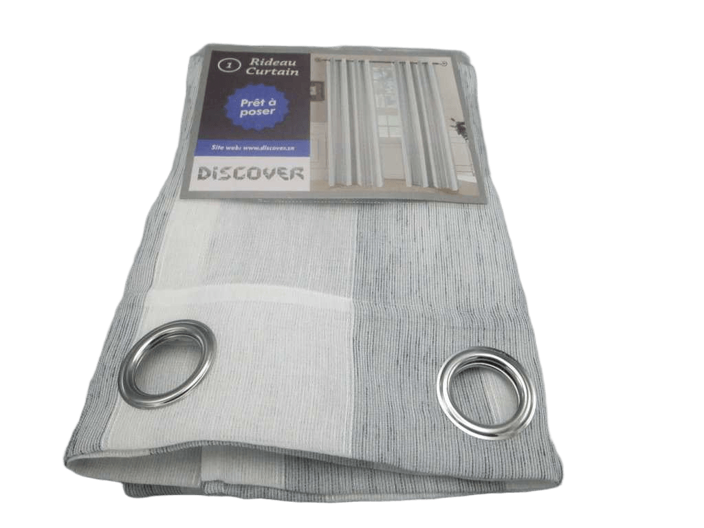 Curtain, 8 Rings Silver 100% Polyester Gsm: 135g