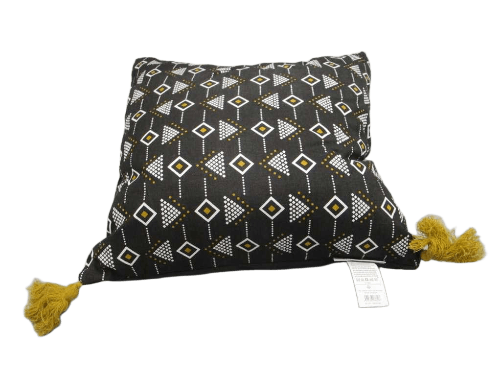 Cushion Pompom 40 X 40 Cm Printed Cotton Letiko Black
