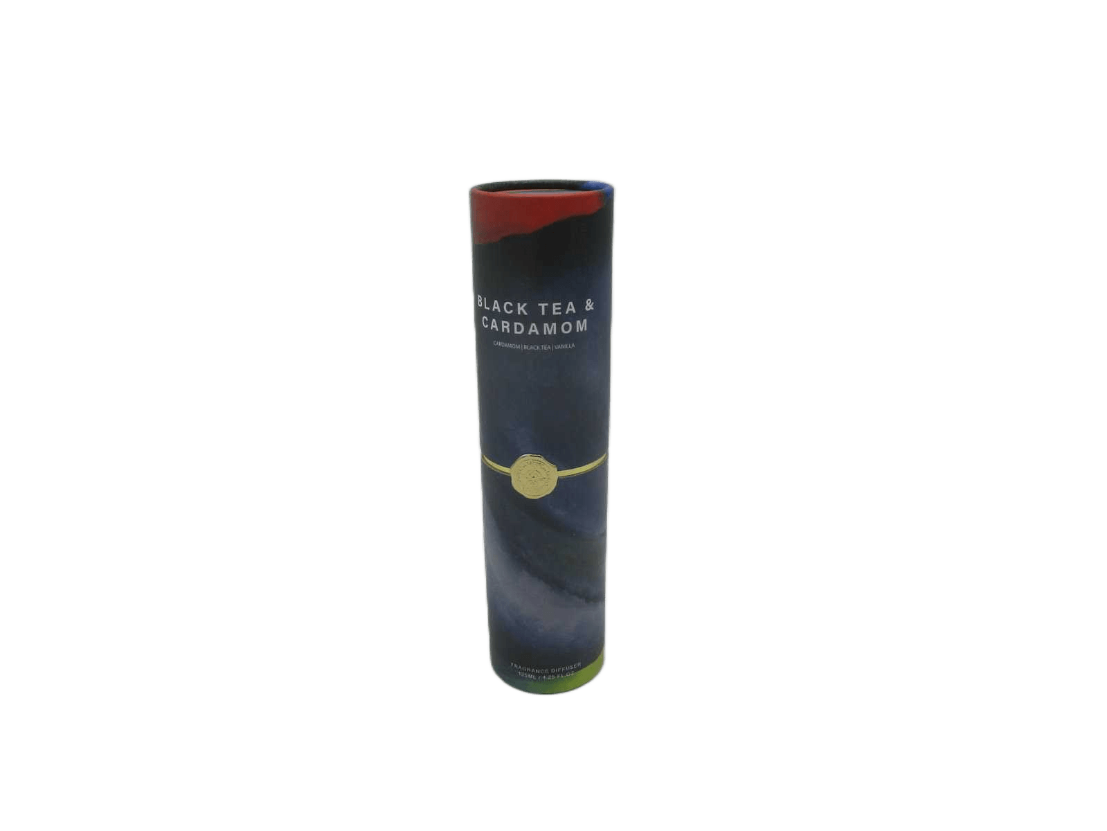 Diffuser 125ml Golden Label Diffuser Black Tea& Cardamom Colored Transparent Glass Bottle With Golden Label And Golden Lid,black Fiber Sticks Blue125ml