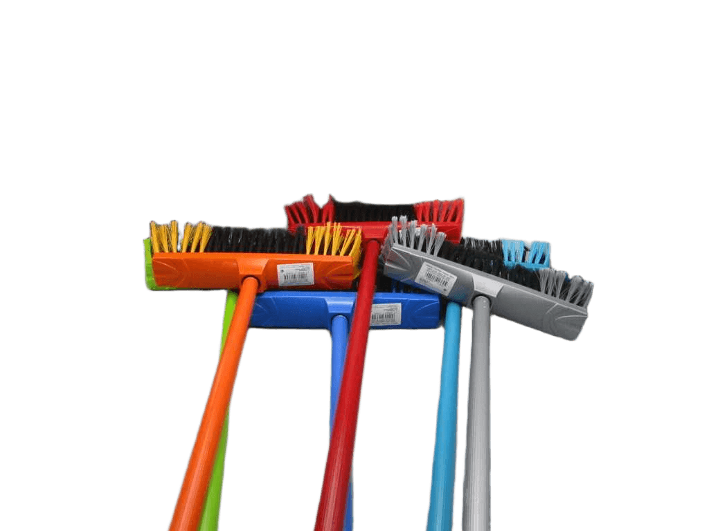Broom Box Brosse With Stick A Balais Assortiment 5couleurs: Vert, Orange, Gris, Bleu, Rouge, Turquoise