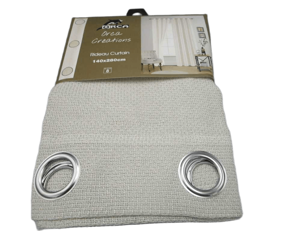Curtain 140x280 Cm 100% Polyester 8 Ring 190gsm With Packing Hanger