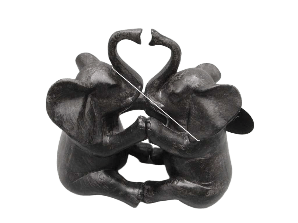 Elephant Kissing Black 15cm