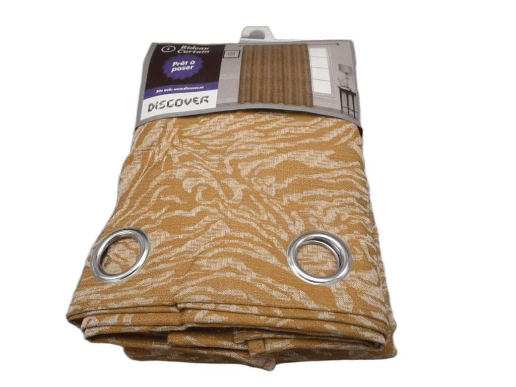 Curtain With 14 Round Rings Silver Brass 100% Polyester 165gsm