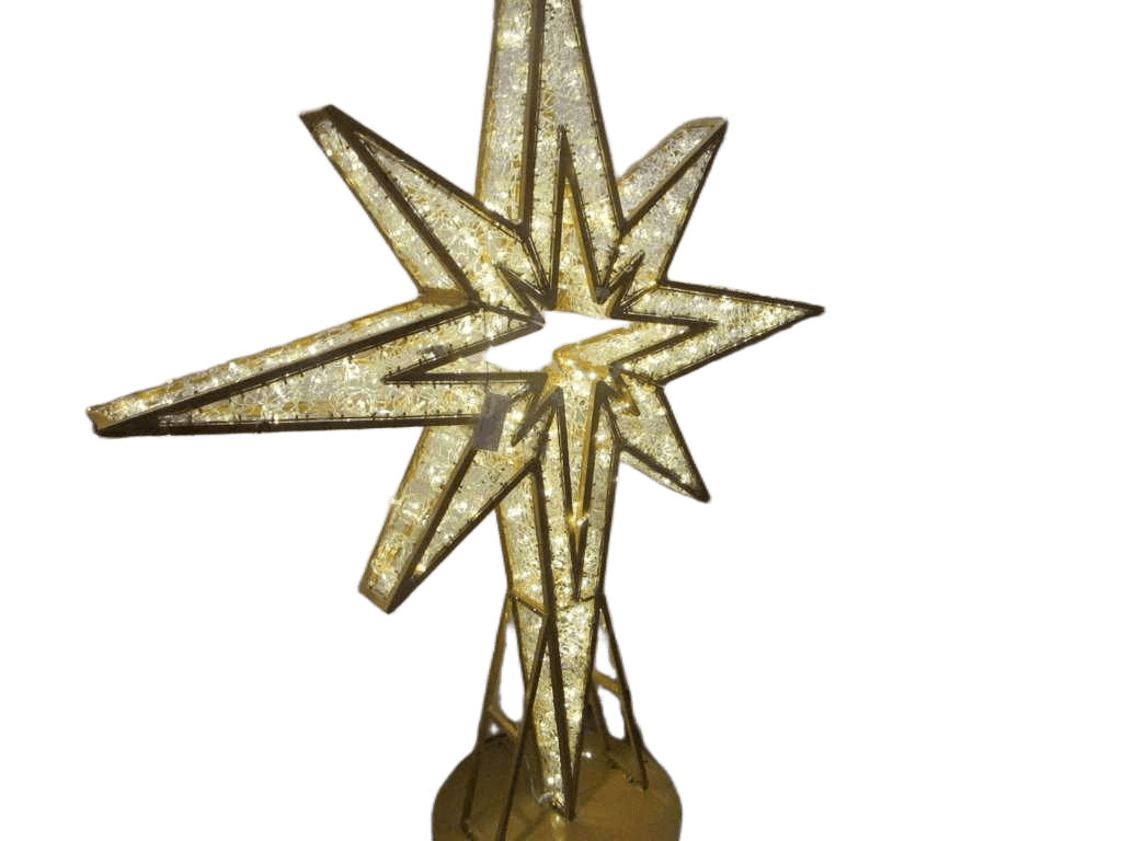 Christmas Star Milano H:2m, Golden Paiting, Aluminium Frame, With Pvc Net, Totally 504 Leds With 10% Flashes, 24v, With Switch Power, Carton Packed.