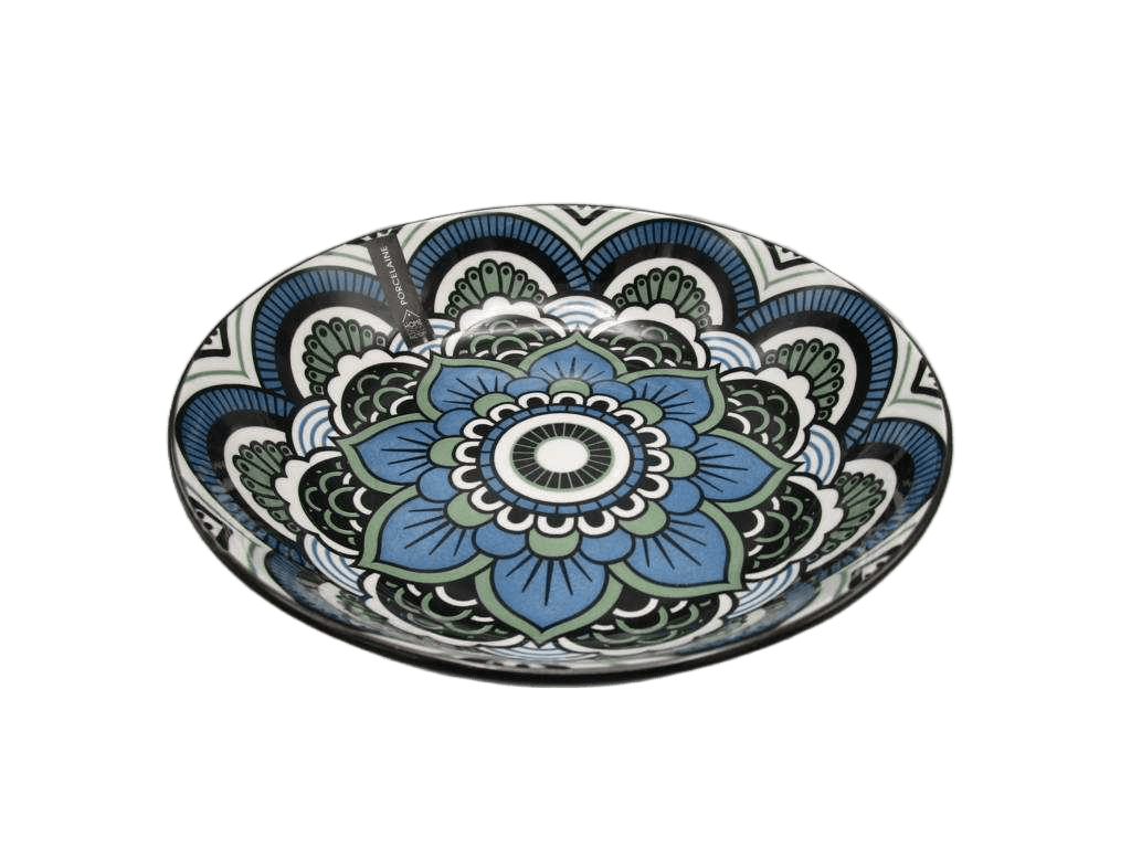 Plate Mandala Creuse Bleu D20cm M12