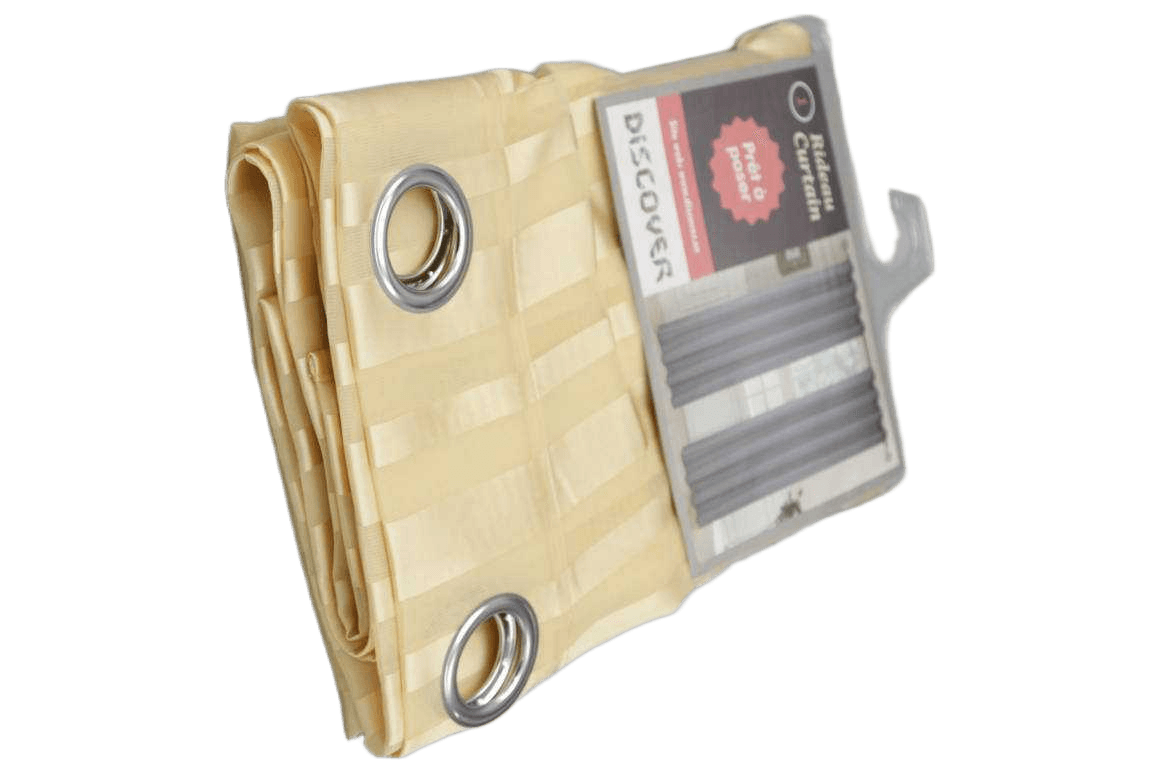 Curtain, 14 Rings Silver 140*270 Beige 1cl=