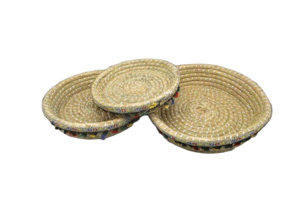 Storage Basket , Set Of 3 Brown 39*39*10 33*33*8 28*28*6
