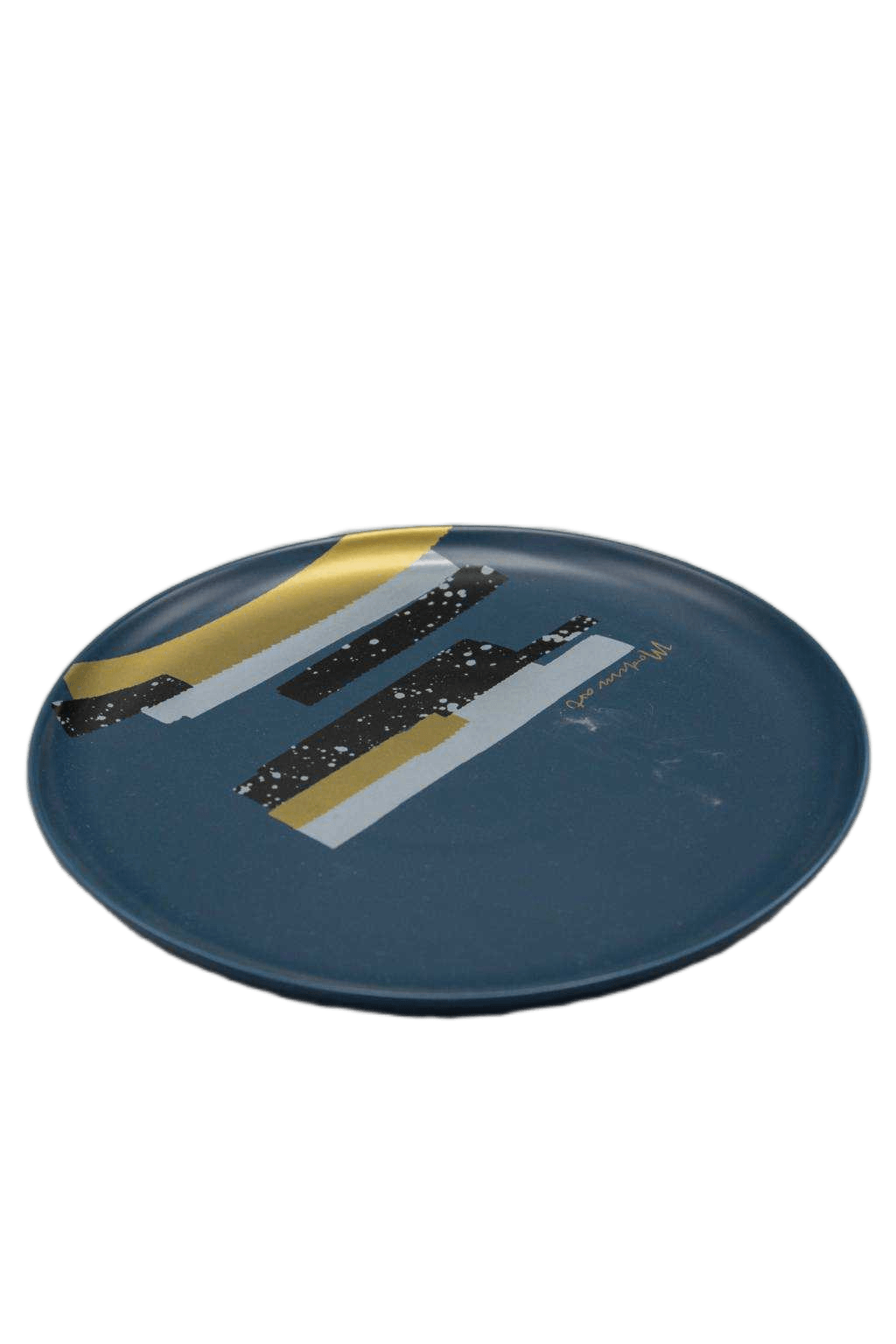 Plate 9'' Round W Brown Box23.5*23.5*2white/Light Pink Dark Blue