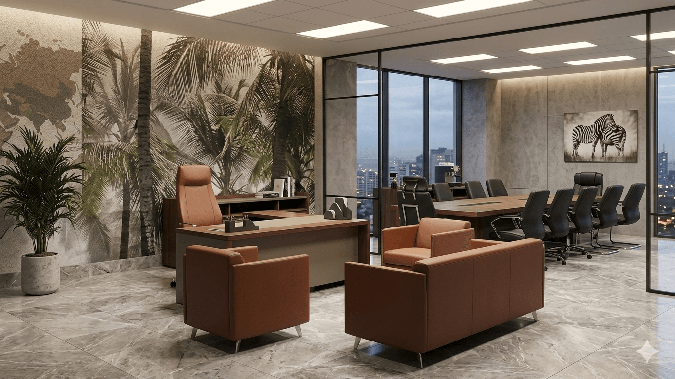 Office Sofa Set 3+1+1 Brown