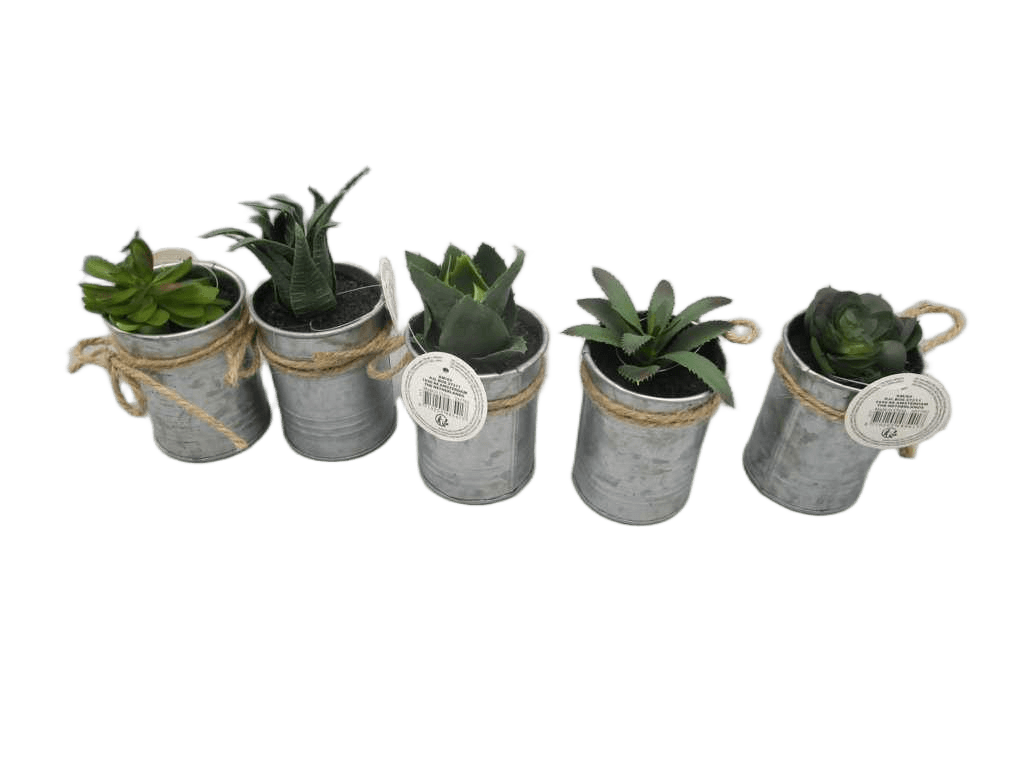 Artificial Plant In Zinc Pot With Rope