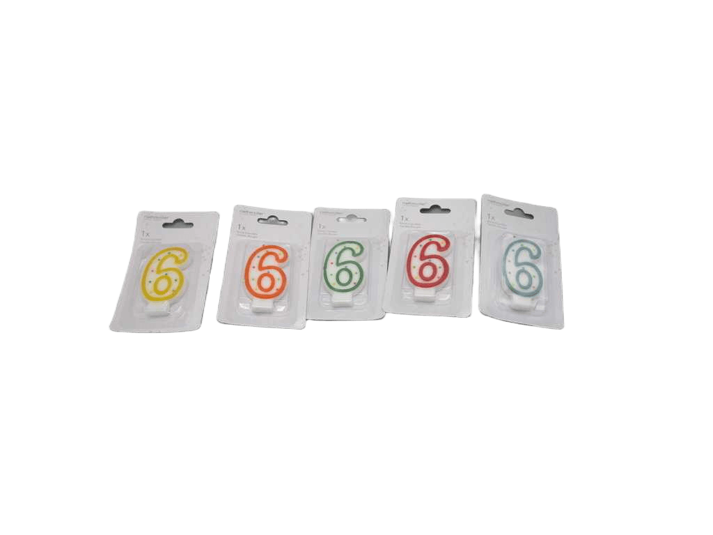 Candle Numeral 6 Height 7.3 Cm