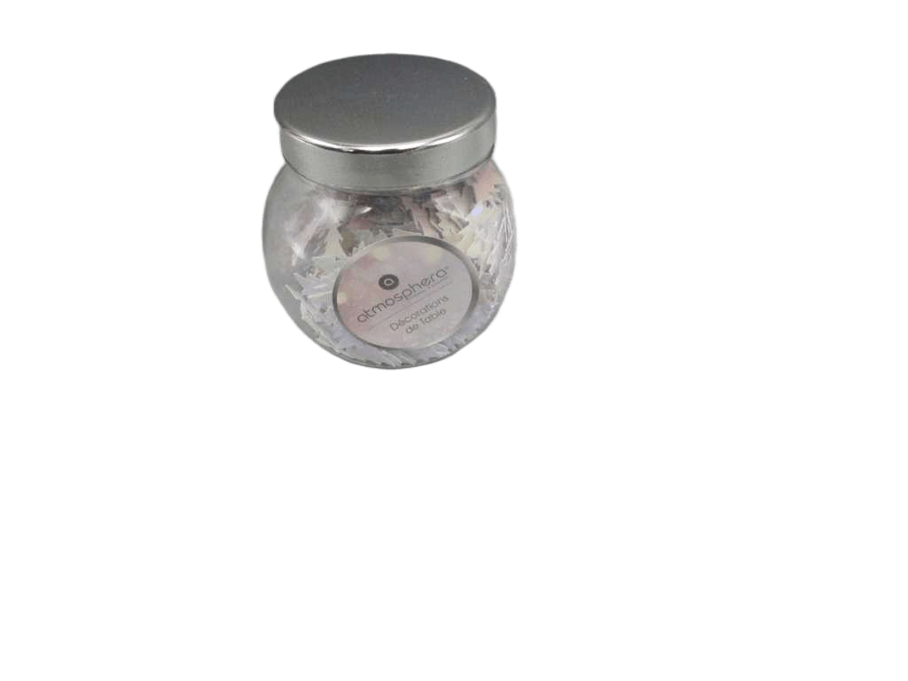 Christmas Shiny Table Deco Jar - White