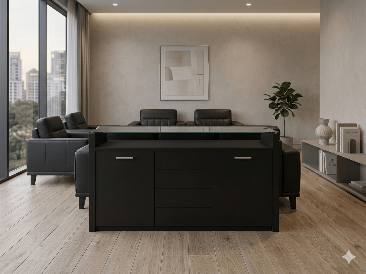 Cabinet Beech Solid Wood 1500x450x830dark Walnut