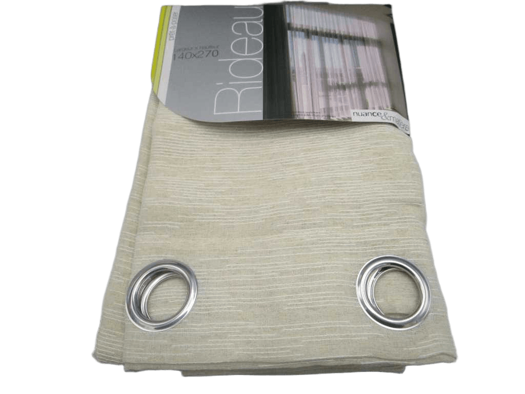 Curtain 140*270, Linen+voile 8 Rings Silver 125gsm3 Beige